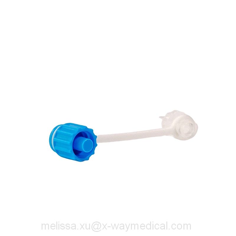 Medical 55mm PVC jointing belt with male luer lock drainage screw up cap and ABS PP female stepped barb connector