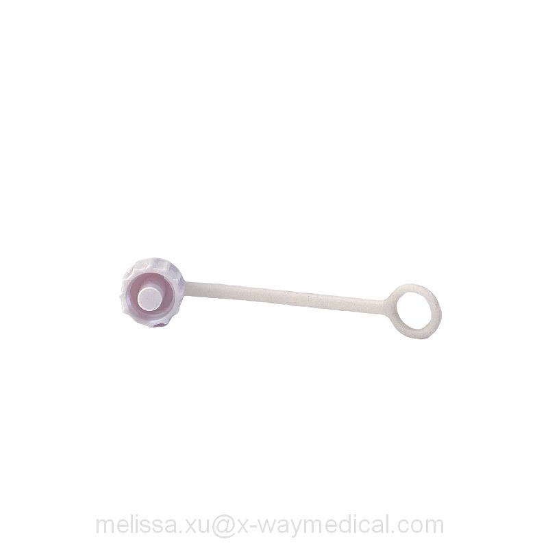 Medical 55mm PVC jointing belt with male luer lock drainage screw up cap and ABS PP female stepped barb connector
