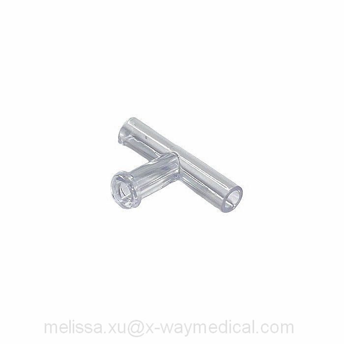 Medical 3.85mm extension tube T connector, female luer lock T-connector joint adapter for connecting tubing