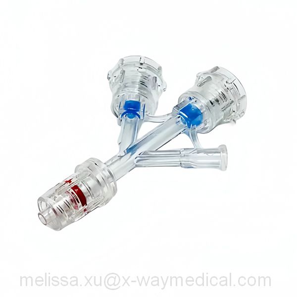 7Fr 9Fr dual doubleplay large bore hemostasis valve with Y sideport and roratory male luer lock connector Y adapter 80373