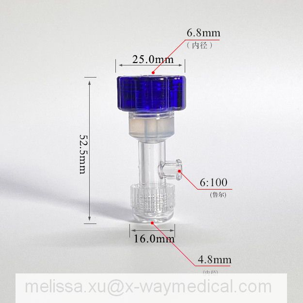 Medical 0fr - 12fr 7fr - 17fr 0.2 Inch 5mm Sideport Large Bore Lumen Locking Control T Valve, Threaded Flare Connector 11183 Tuohy Borsts T-Connector