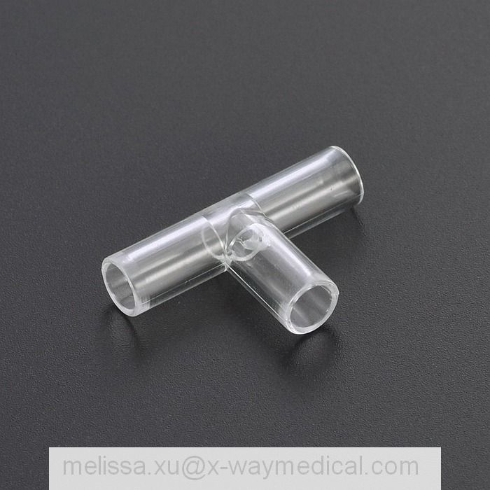 Medical 3.85mm extension tube T connector, female luer lock T-connector joint adapter for connecting tubing