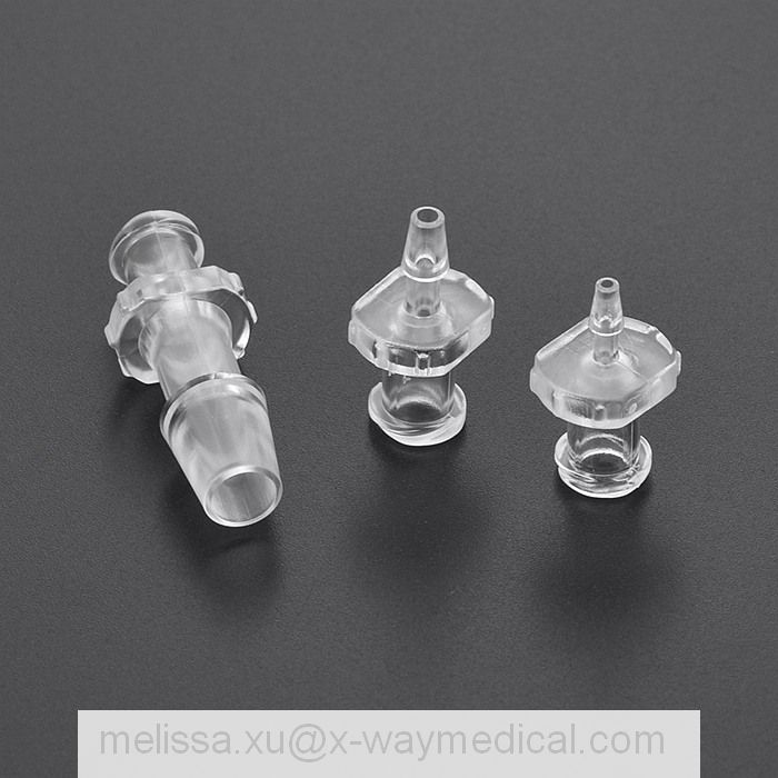 1.7mm 2.5mm 3.3mm 4.0mm 6.4mm Pagoda Shape Female Luer Lock Barb Connectors, various size stepped female-luer adapter for soft tube