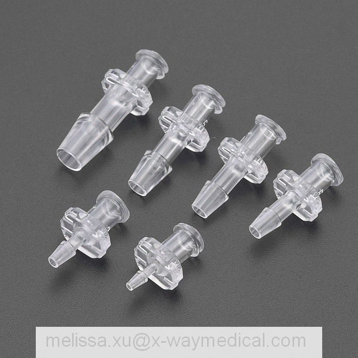 1.7mm 2.5mm 3.3mm 4.0mm 6.4mm Pagoda Shape Female Luer Lock Barb Connectors, various size stepped female-luer adapter for soft tube