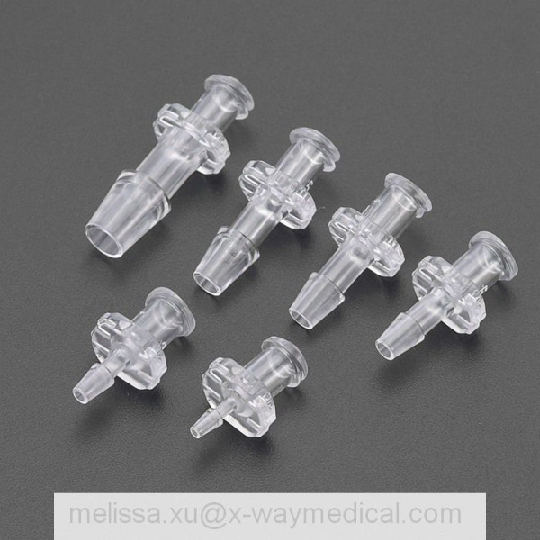 1.7mm 2.5mm 3.3mm 4.0mm 6.4mm Pagoda Shape Female Luer Lock Barb Connectors, various size stepped female-luer adapter for soft tube