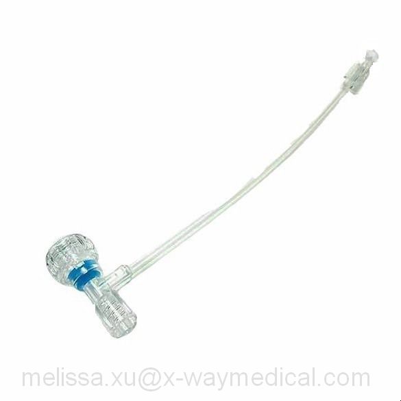 7Fr 9Fr Lantern Tuohy Borst Adapter Extension Line with Male luer lock connector, T connector T-Connector connecting tube with 3-way stopcock