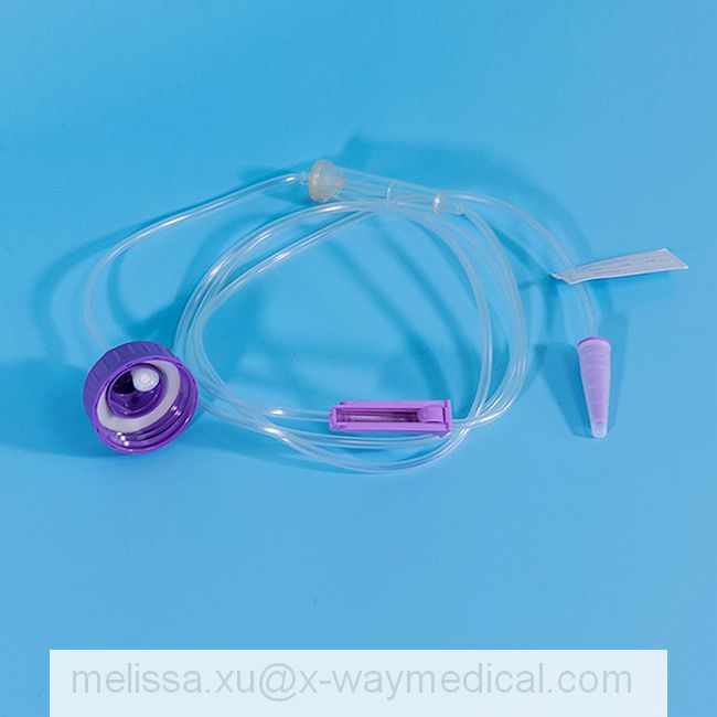 TPU nutritional feeding tube set with cap, food gravity Nutrition supply delivery pipe tubing with spike for patient