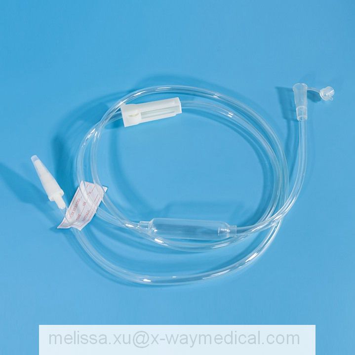 TPU nutritional feeding tube set with cap, food gravity Nutrition supply delivery pipe tubing with spike for patient