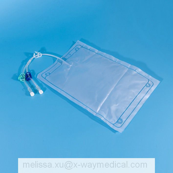 2000ml Anti-reflux waste liquid fluid Collection Bag, 2500ml Self-standing standing Medical drainage collection bags collectors