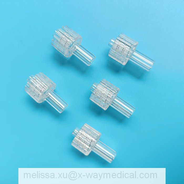 Medical fixed male luer lock connector, 6% joint adapter to tube diameter 2.5mm 3.4mm 4.0mm 4.5mm tubing without wing