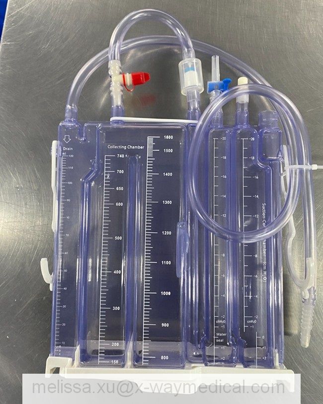 1600ml 2000ml Thoracic drainage bottle with Connecting Chamber for pneumothorax or pleural effusion, thorax hydrothorax chest drainer container