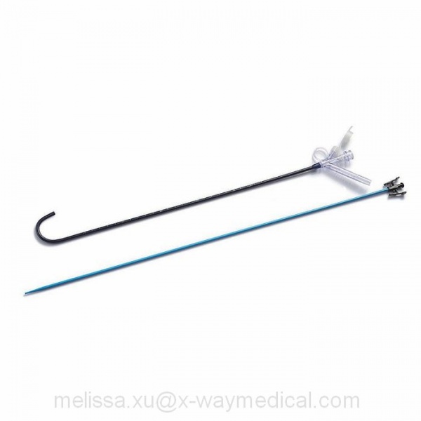 Urine 10F 12F 14French Stainless steel braided PTFE Ureteral Access Sheath with negative pressure drainage manual port