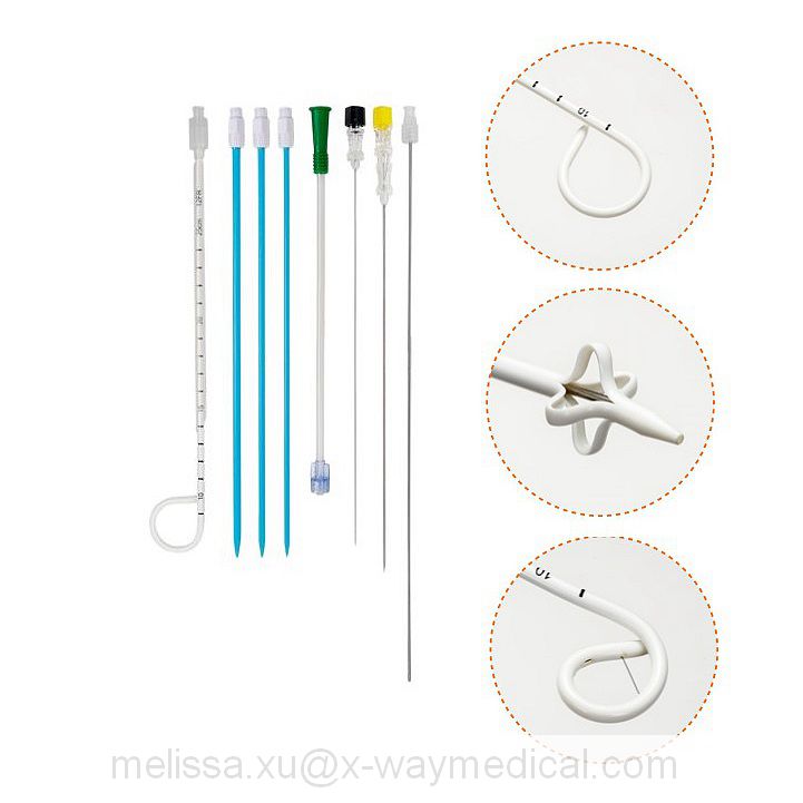 Percutaneous Nephrostomy drainage Catheter kit, minimally invasive pigtail malecot tube