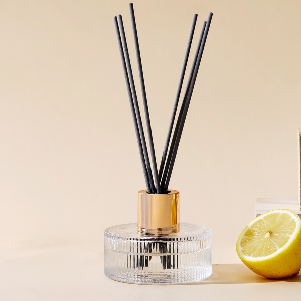 Custom cylinder cosmetic perfume water glass reed diffuser fragrance bottle gift black paper cardboard tube packaging