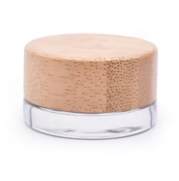 cream jar best selling translucent frosted cosmetic glass with bamboo wooden plastic lid 15g 30g 50g 100g cover inner white 1pcs