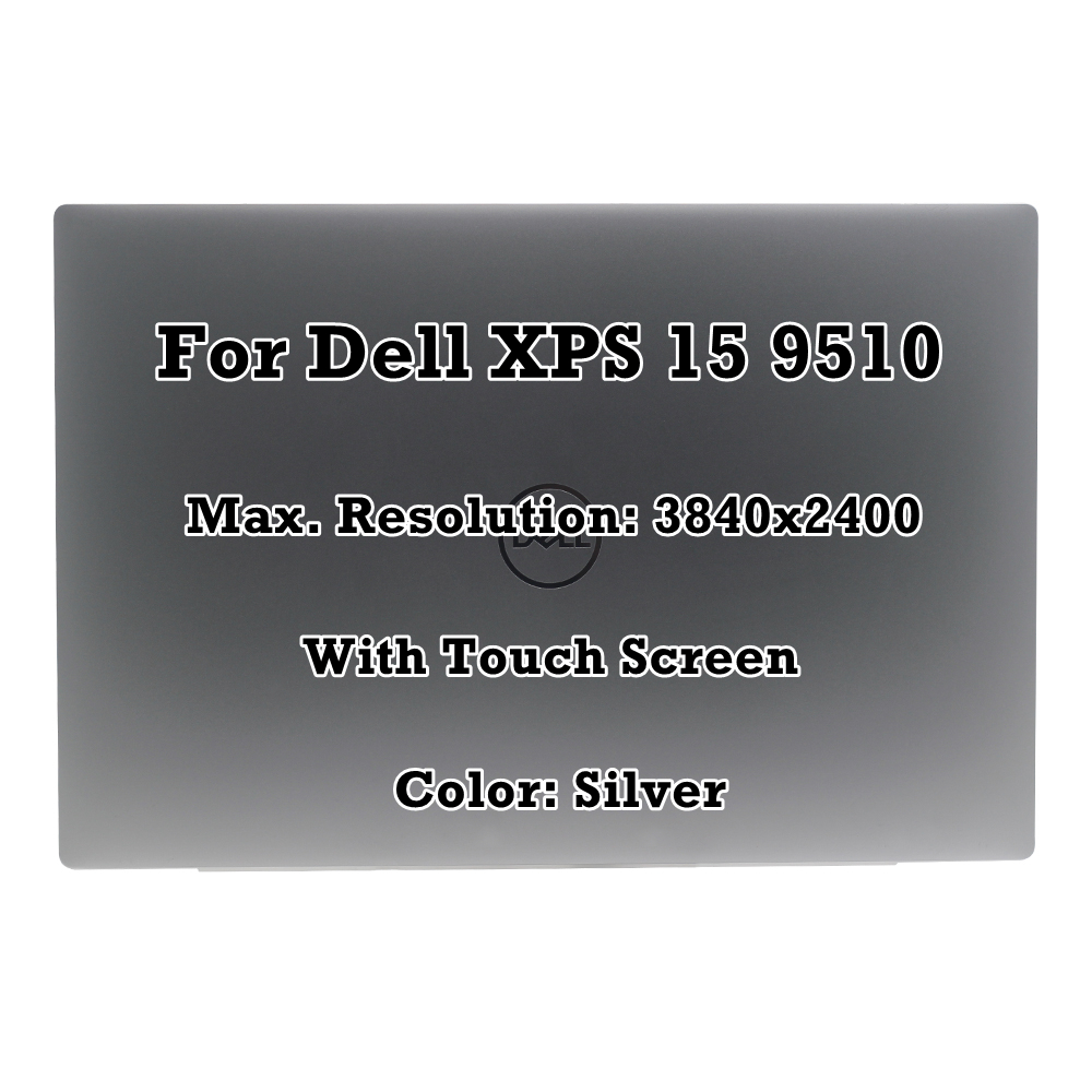 Silver Dell XPS 15 9510 Precision 5560 UHD 4K LCD Touch Screen Top Assembly Display Complete