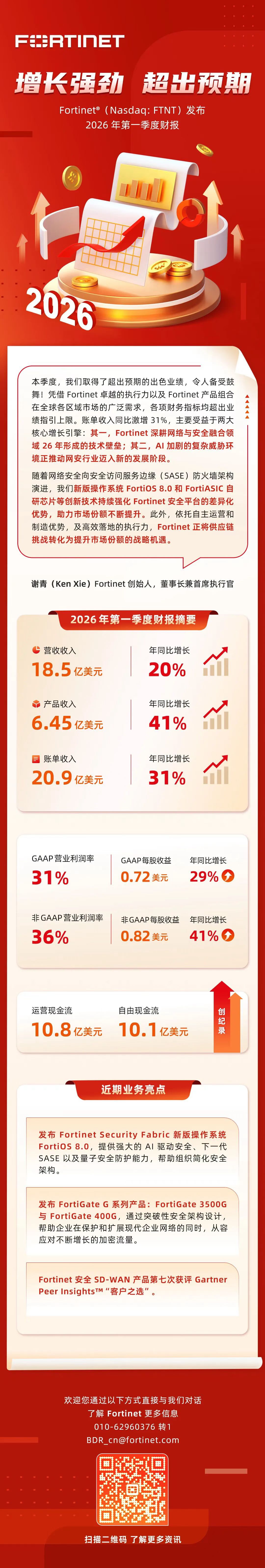 FORTINET飞塔业绩增涨强劲，超出预期！飞塔珠海集成商，珠海东道信息技术公司