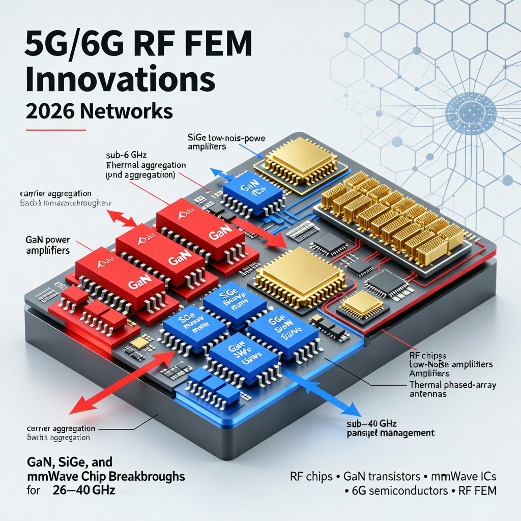 5G/6G RF Front-End Modules: GaN, SiGe, and mmWave Chip Breakthroughs for 2026 Networks