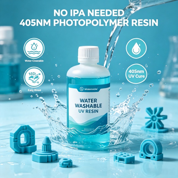 Water Washable UV 3D Printing Resin No IPA Needed 405nm Photopolymer Resin