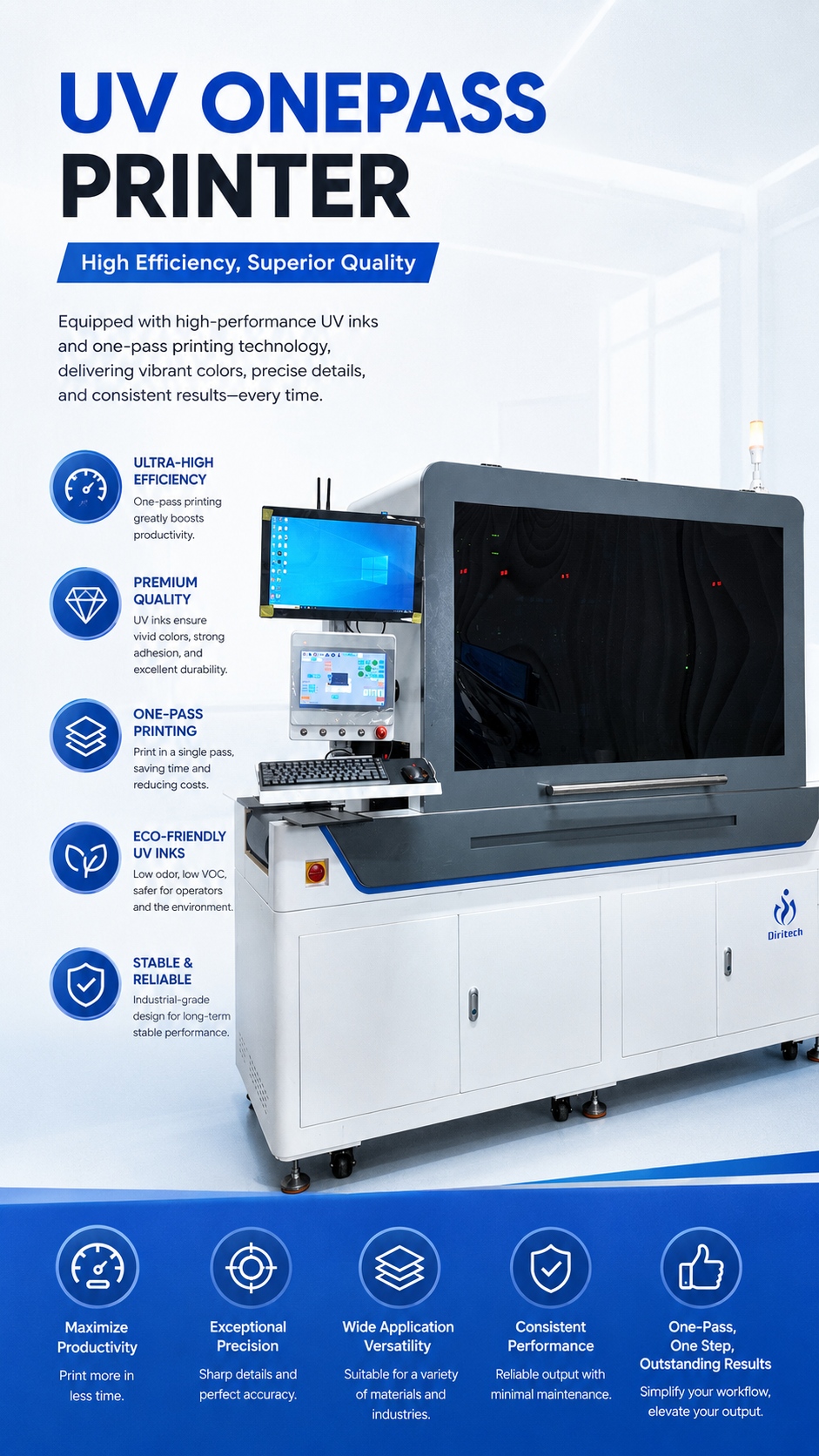 UV ONEPASS PRINTER   High Efficiency, Superior Quality