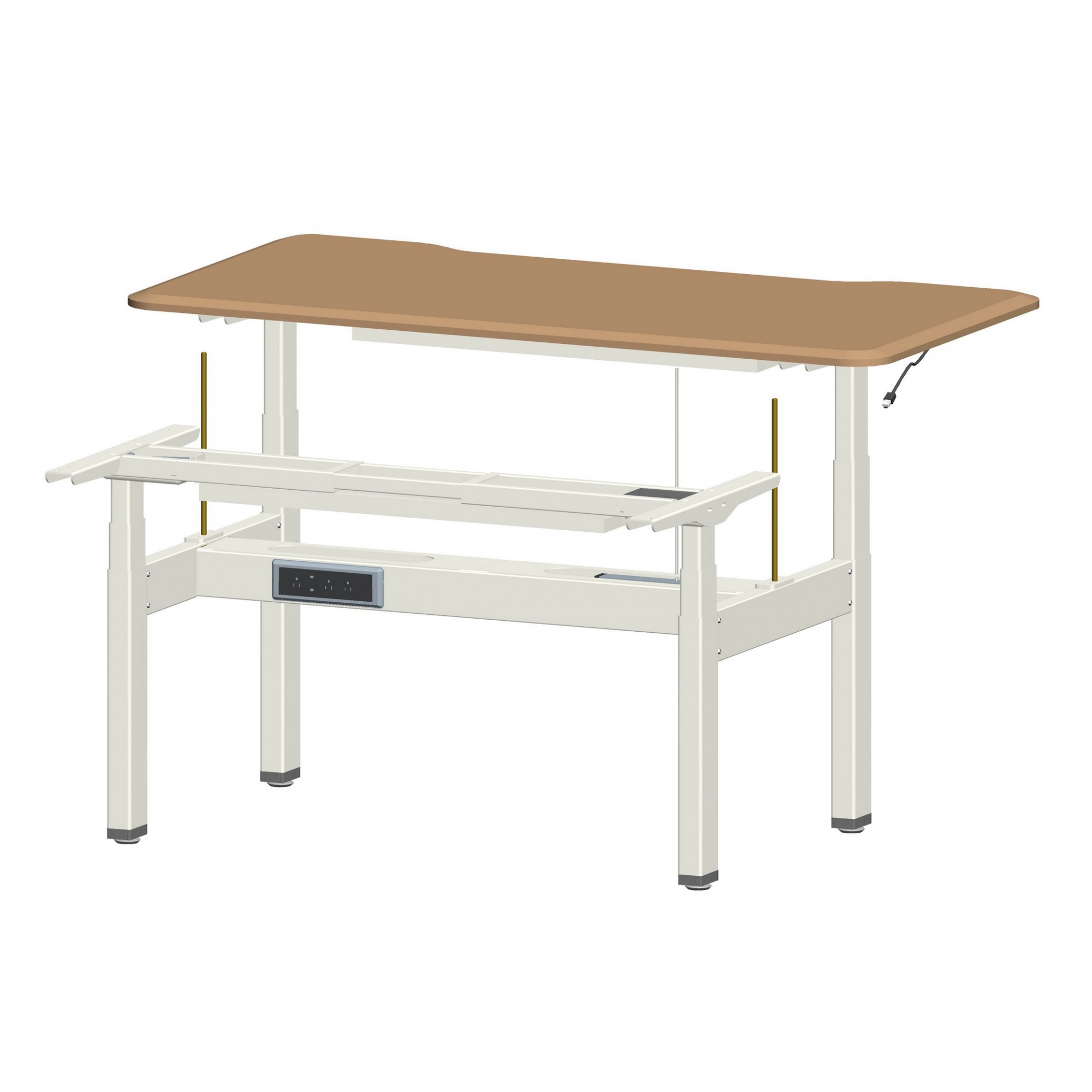 Height adjustable standing desk frame