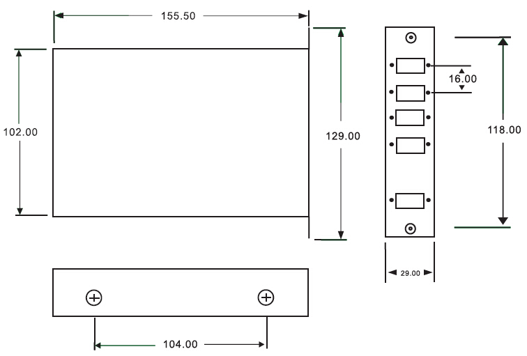 PLC Splitter 1*4 LGX Box module SC/APC interface