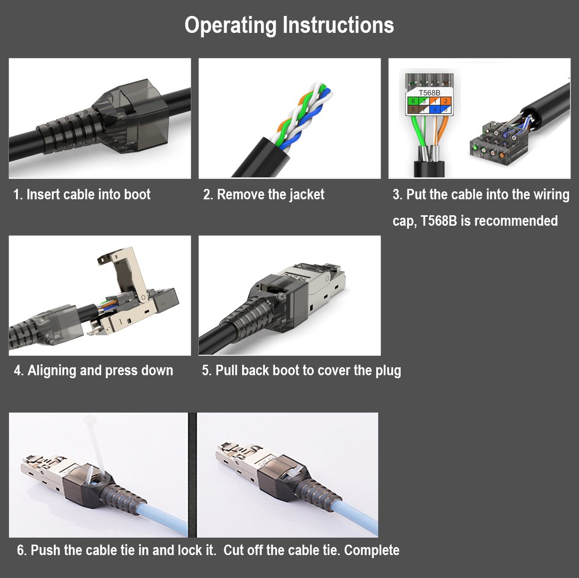 Toolless Plug / Toolless Connection Module Cat6A Cat6 FTP 8P8C Black Toolless Plug / Toolless Connection Module Cat6A Cat6 FTP 8P8C Black