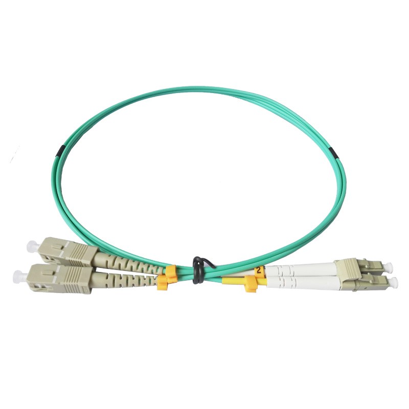 OM3 Fiber optic Patch cord LC/UPC to LC/UPC Duplex Aqua