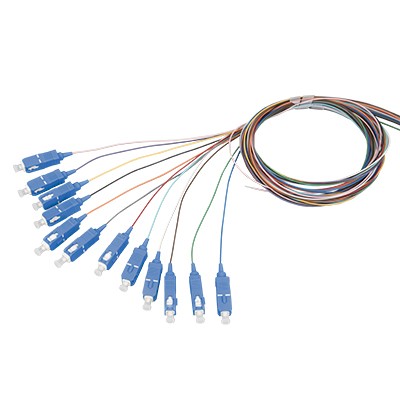 SC 12 colors Pigtails Color-coded 0.9mm 12-Fibers SM APC MM