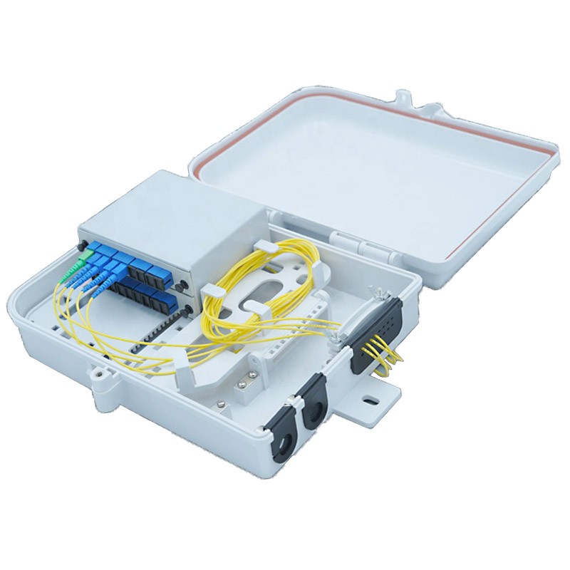 FTTH Distribution box Two 1:8 or one 1:16 PLC cassette white Outdoor use / DB6-SC16