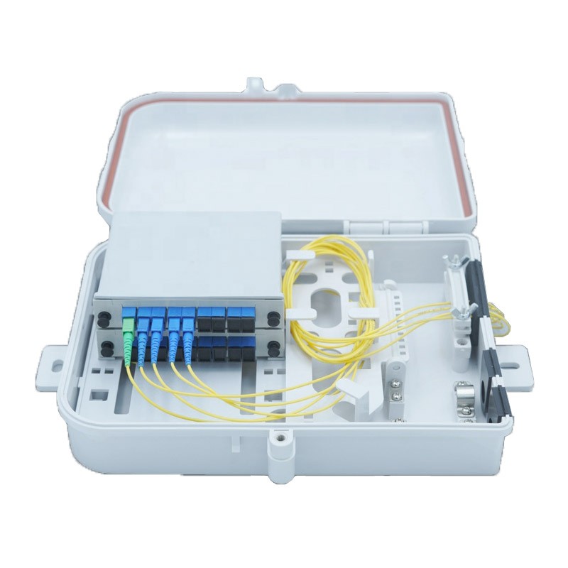 FTTH Distribution box Two 1:8 or one 1:16 PLC cassette white Outdoor use / DB6-SC16