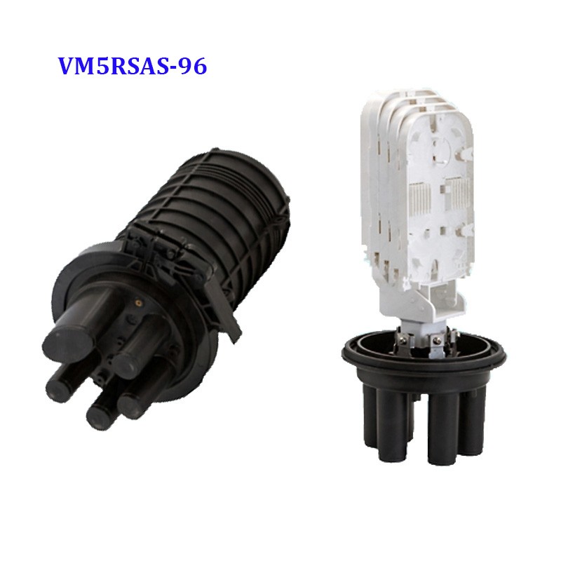 Vertical Fiber Optic Splice Closure Max capacity 96 fibers 5 holes VM5RSAS-96