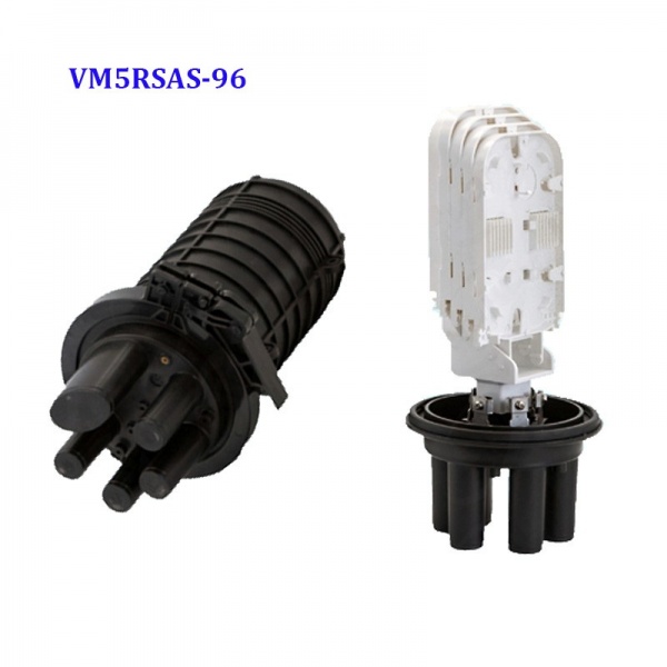 Vertical Fiber Optic Splice Closure Max capacity 96 fibers 5 holes VM5RSAS-96