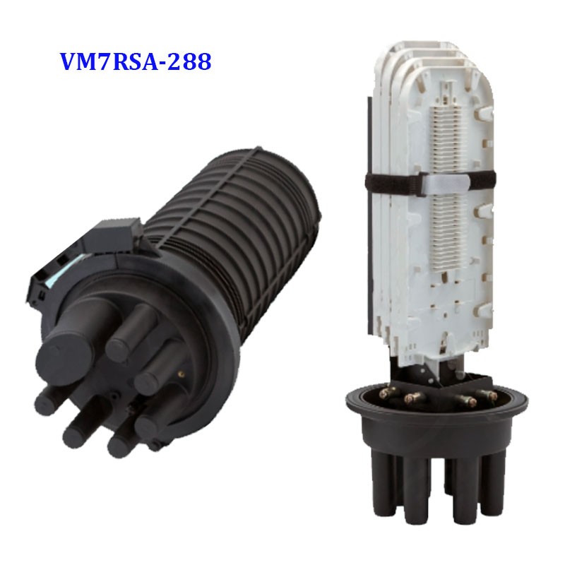 Vertical Fiber Optic Splice Closure 144 / 288 fibers 7 holes VM7RSA-144