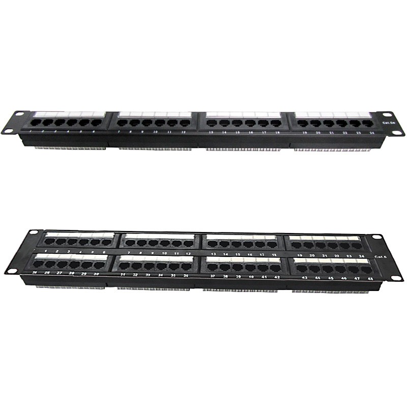 Cat5e / Cat6 UTP Patch Panel 19” 24Port 1U 48Port 2U