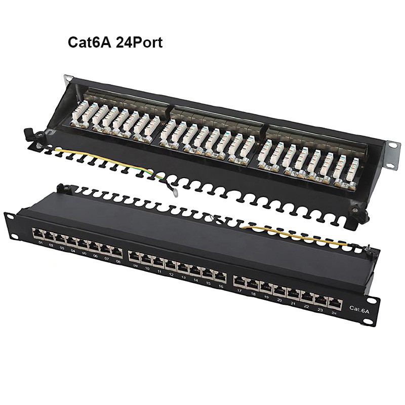 FTP Cat6A / Cat6 / Cat5e Patch Panel 19” 24Port 1U 48Port 1U Krone IDC
