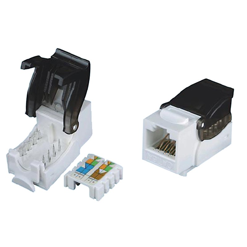 Keystone Jack UTP Cat6A / Cat6 90degree Toolless
