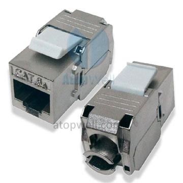 Keystone Jack FTP Cat6A / Cat6 180degree Toolless Zinc Die-casting