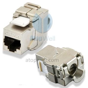Keystone Jack FTP Cat6A / Cat6 180degree Toolless Zinc Die-casting