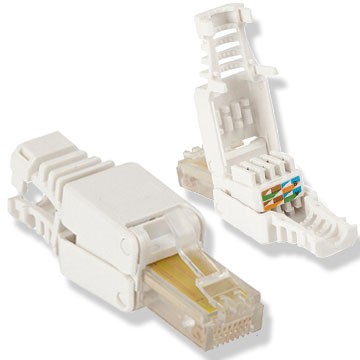 Toolless Plug Cat5e Cat6 UTP 8P8C White