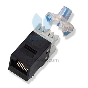 Keystone Jack UTP Cat6 180degree Black