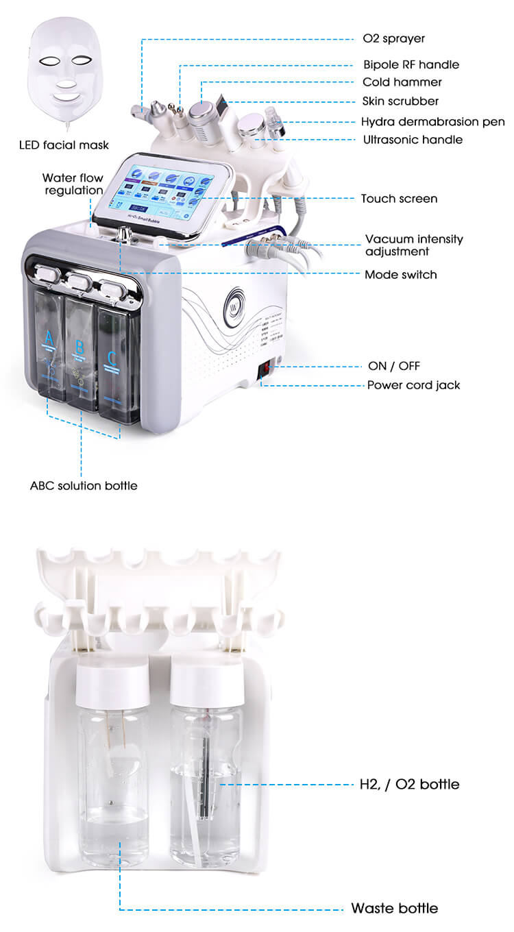 Our 7-in-1 Hydrafacial Machine includes: