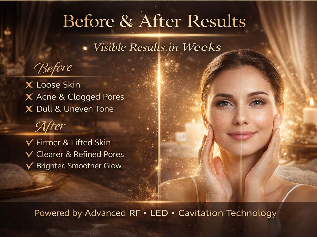 before and after results home beauty devices skin tightening acne treatment