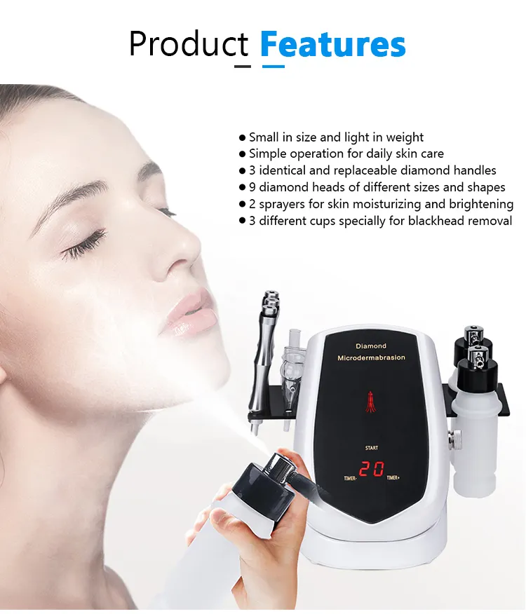 Ubeautnow UMF0071 3-in-1 Diamond Microdermabrasion Machine – Professional Facial Skin Peeling & Blackhead Removal Device