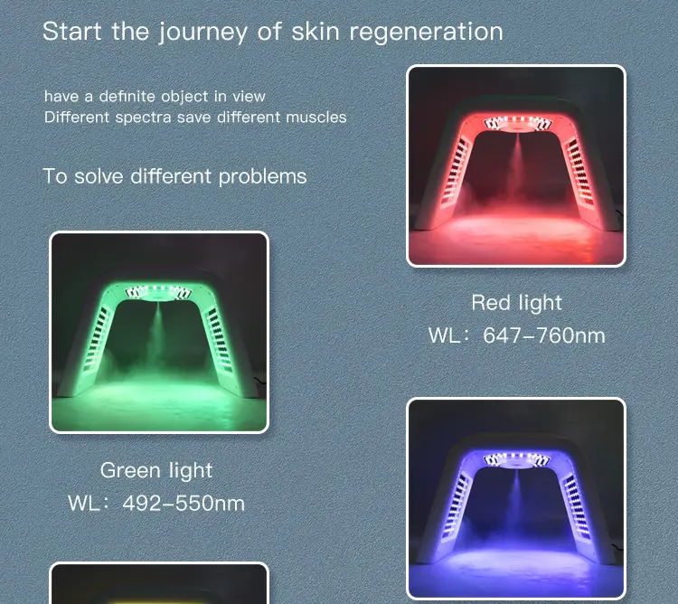 Ubeautnow Tri-Folding LED Light Therapy Machine with Cold Spray 7-Color Skin Rejuvenation Device