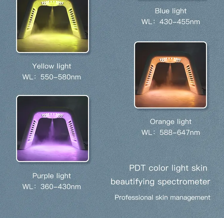 Ubeautnow Tri-Folding LED Light Therapy Machine with Cold Spray 7-Color Skin Rejuvenation Device