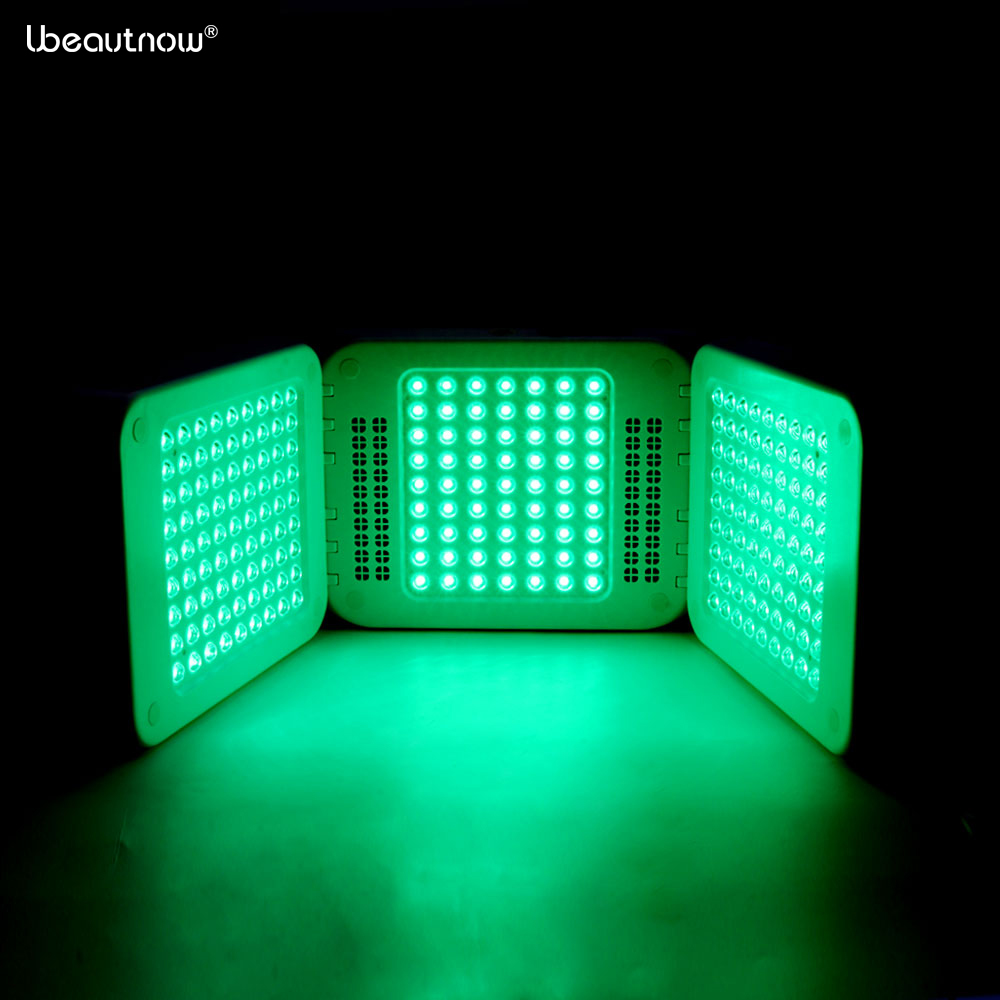Ubeautnow Tri-Folding 7-Color LED Light Therapy Machine with Heating Function for Salon Skin Rejuvenation