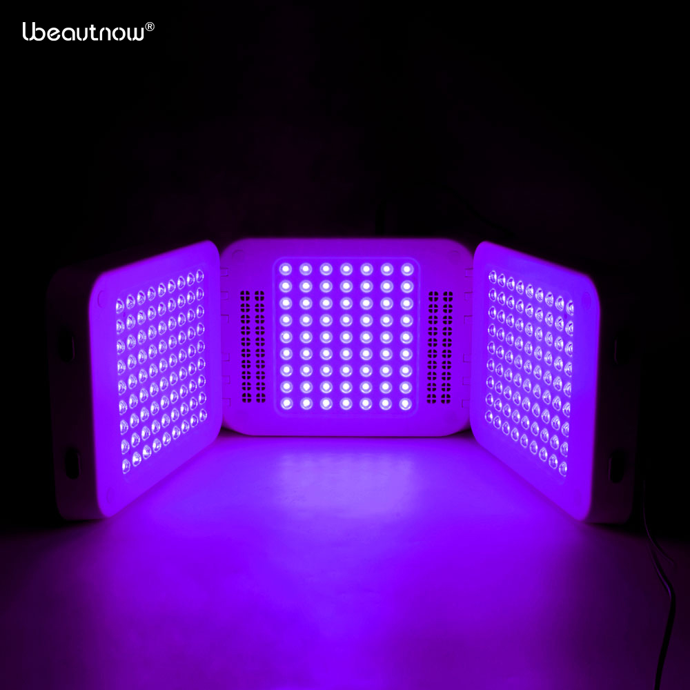 Ubeautnow Tri-Folding 7-Color LED Light Therapy Machine with Heating Function for Salon Skin Rejuvenation