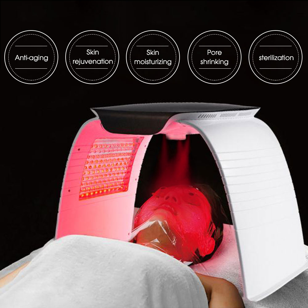 Ubeautnow 7-Color LED Light Therapy Machine with UV Sterilization, Cold Spray & Hot Compress for Professional Salon