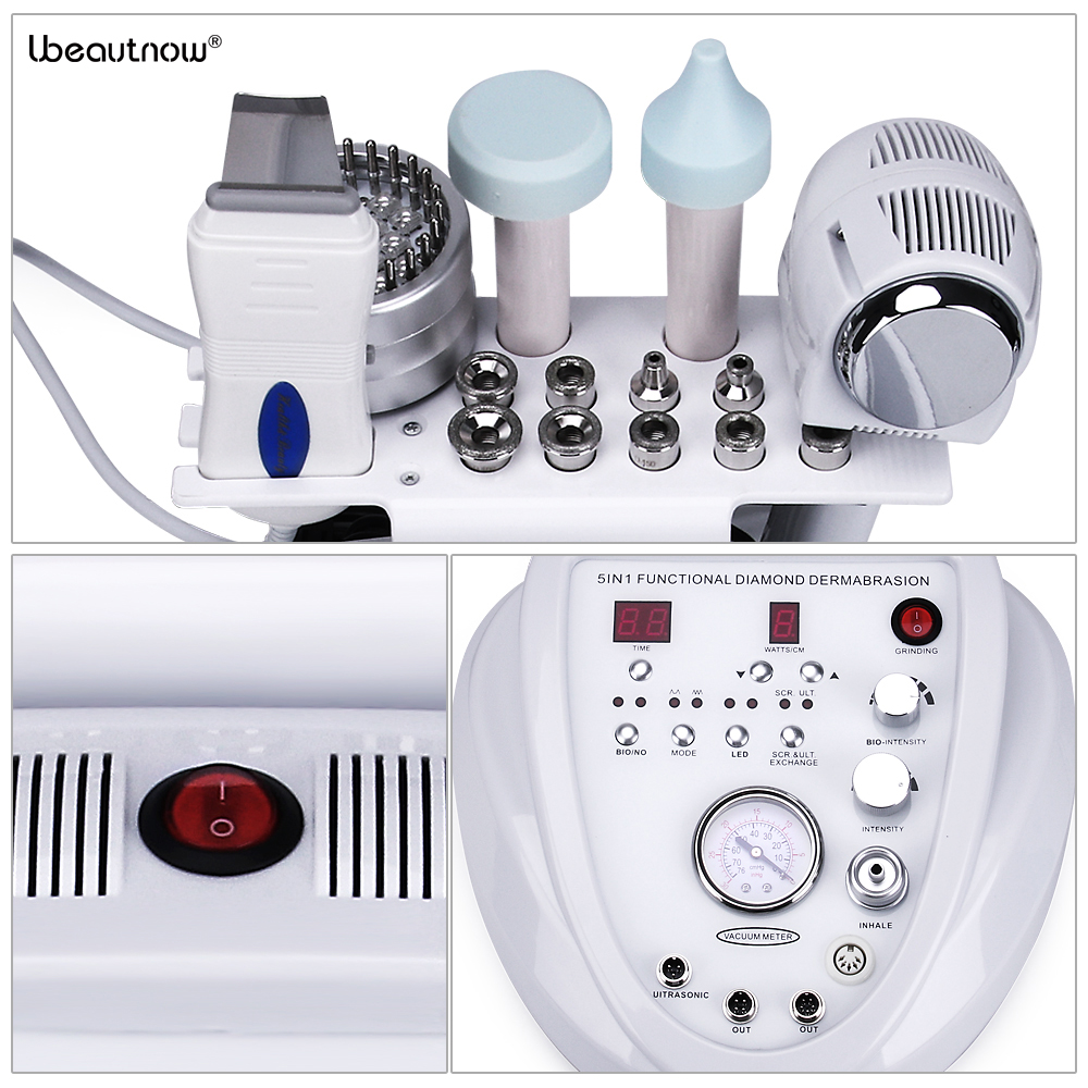 Ubeautnow UMF0046 5-in-1 Ultrasonic Dermabrasion Facial Machine – Professional Skin Scrubber & Microdermabrasion Beauty Device